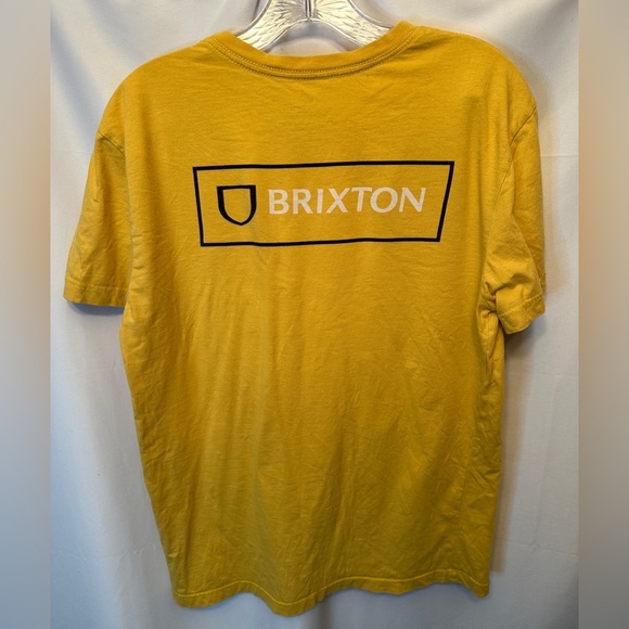BRIXTON Men's Size Small T-Shirt Alpha Block Weller Yellow Color - Picture 4 of 7